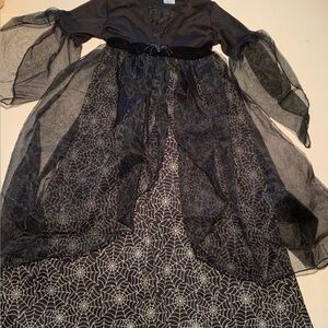 Pottery Barn Kids Black Spider Halloween Dress with Sheer Accents size 4-6